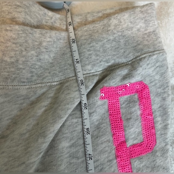 Victoria’s Secret Pink Gray capri Sweats with Pink Lettering - Picture 11 of 12